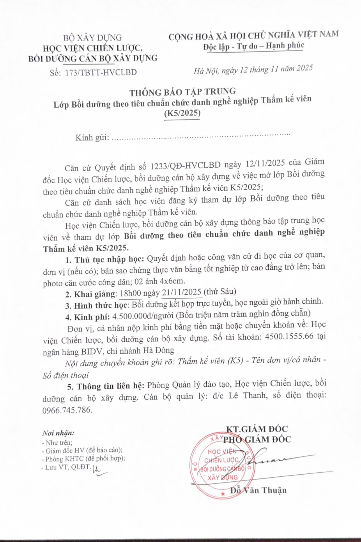 Bồi dưỡng theo tiêu chuẩn chức danh nghề nghiệp Thẩm kế viên K5-2025