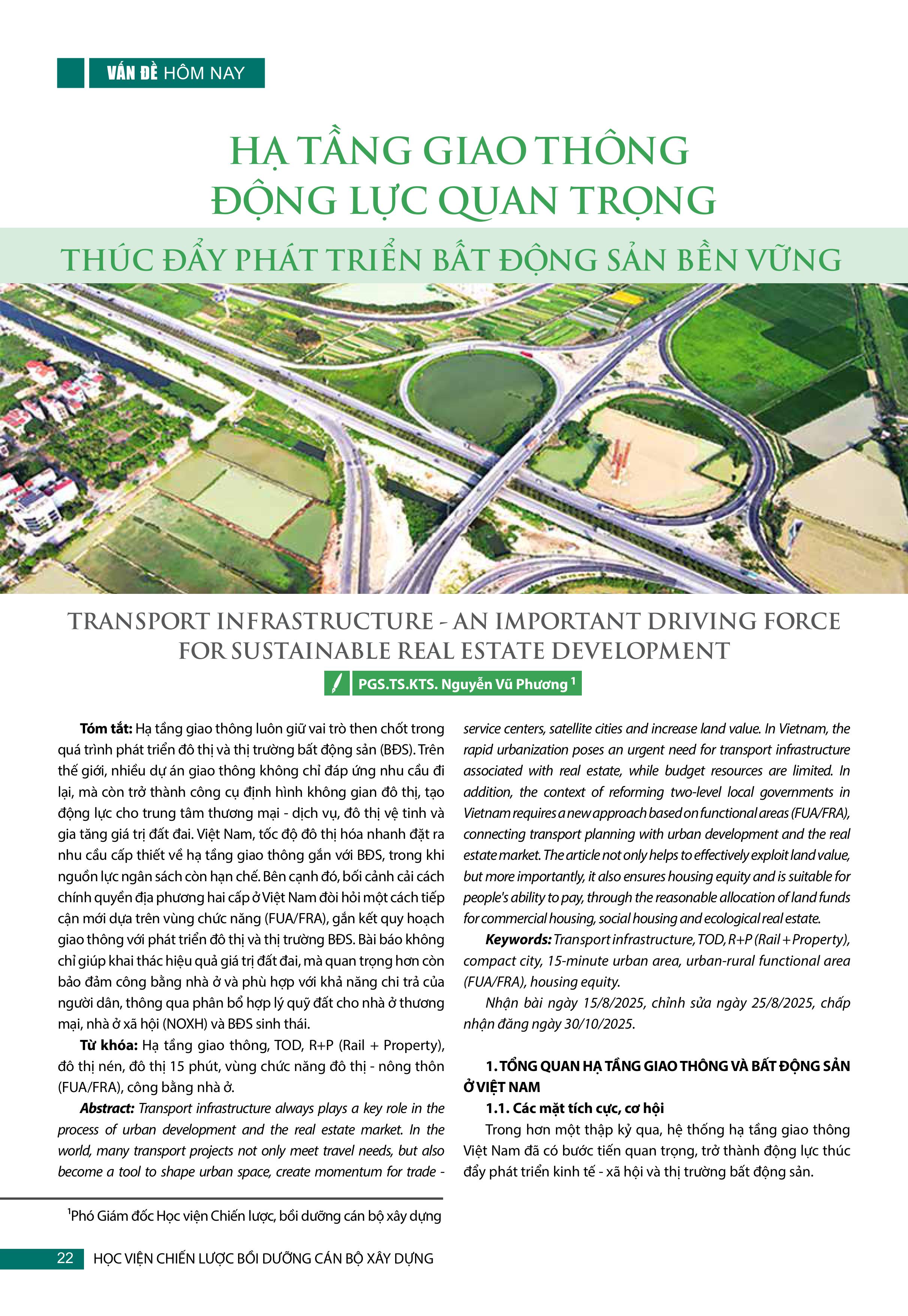 Hạ tầng giao thông - động lực quan trọng thúc đẩy phát triển bất động sản bền vững