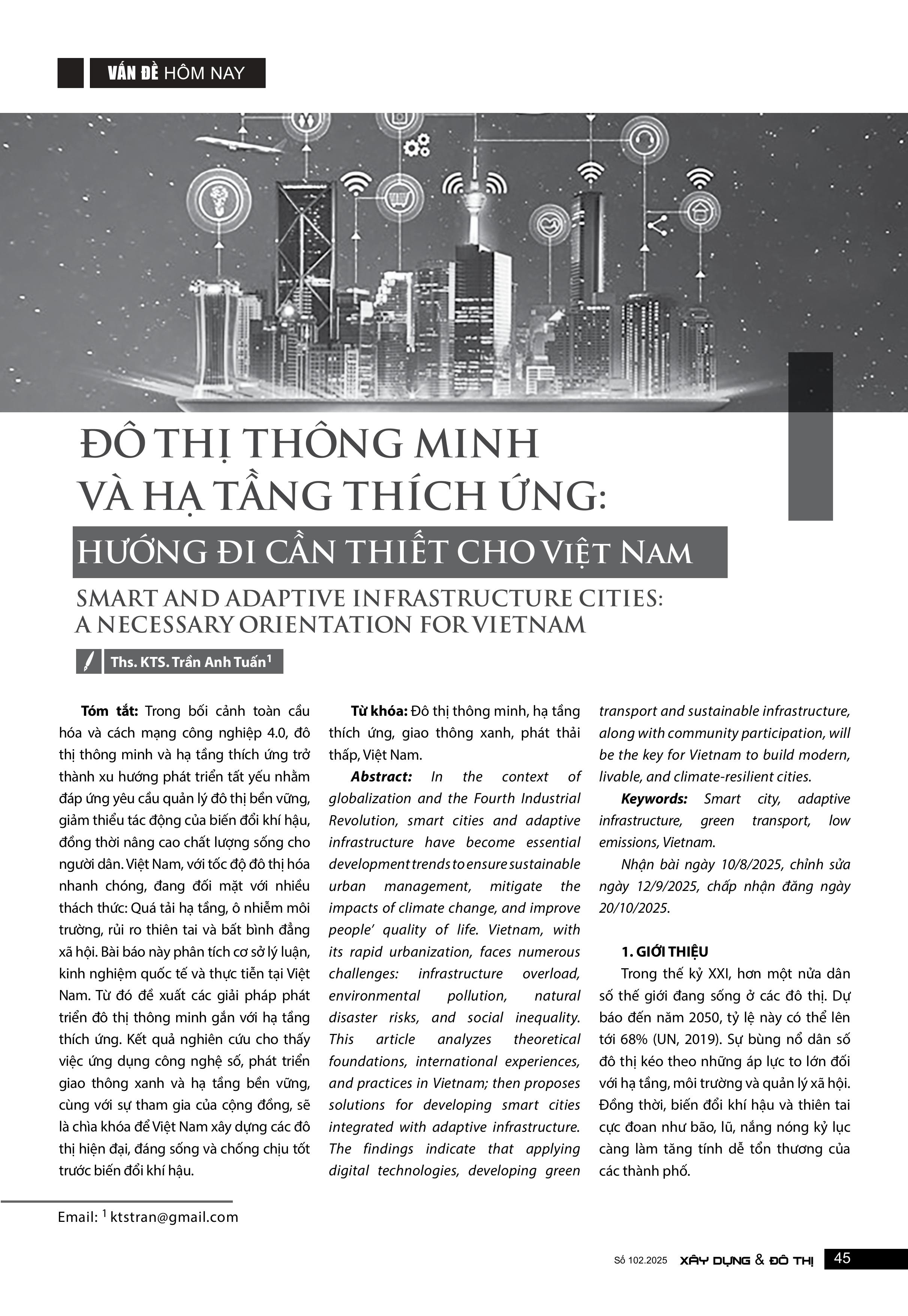 Đô thị thông minh và hạ tầng thích ứng: Hướng đi cần thiết cho Việt Nam
