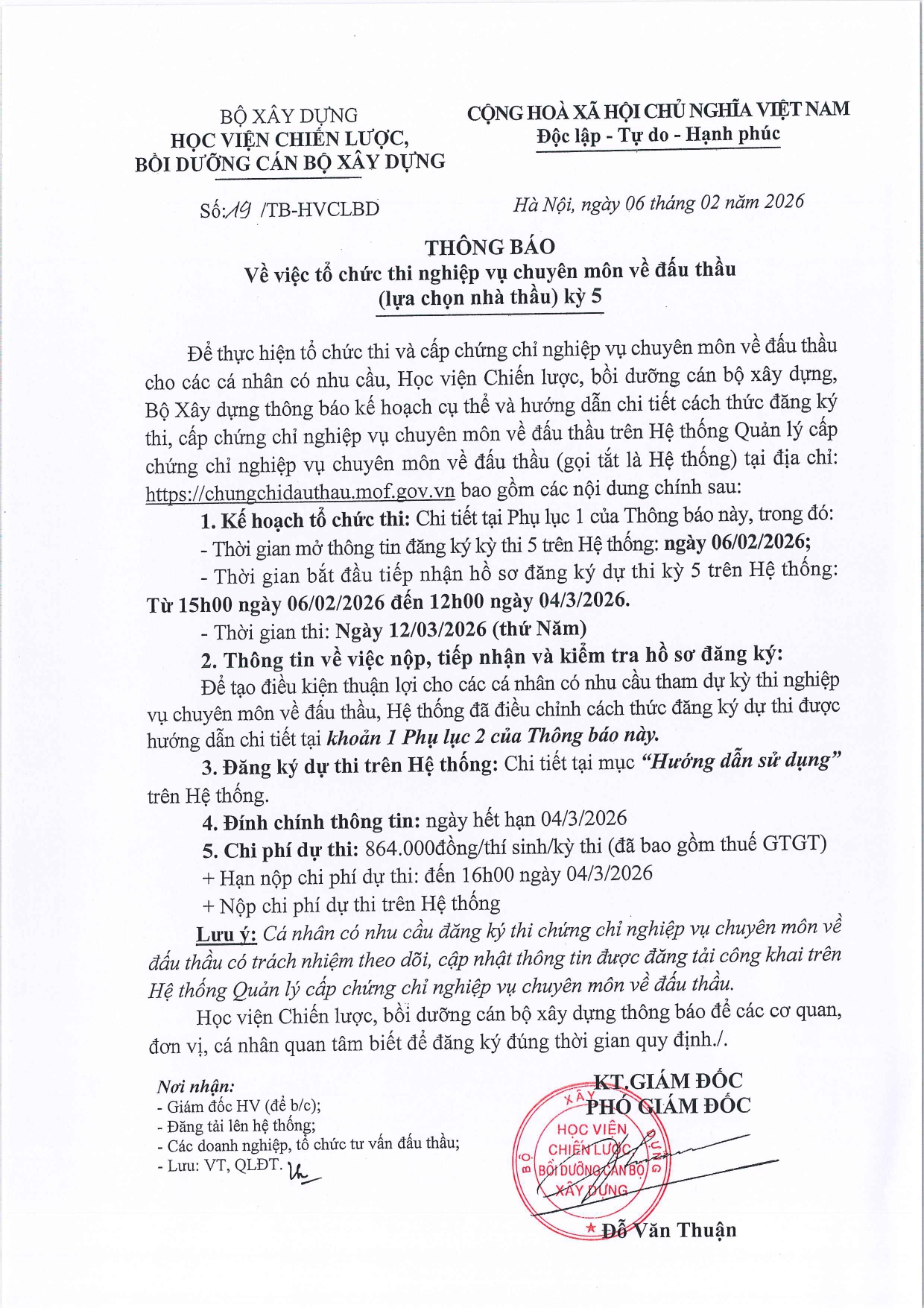 Tổ chức thi nghiệp vụ chuyên môn về đấu thầu kỳ 5