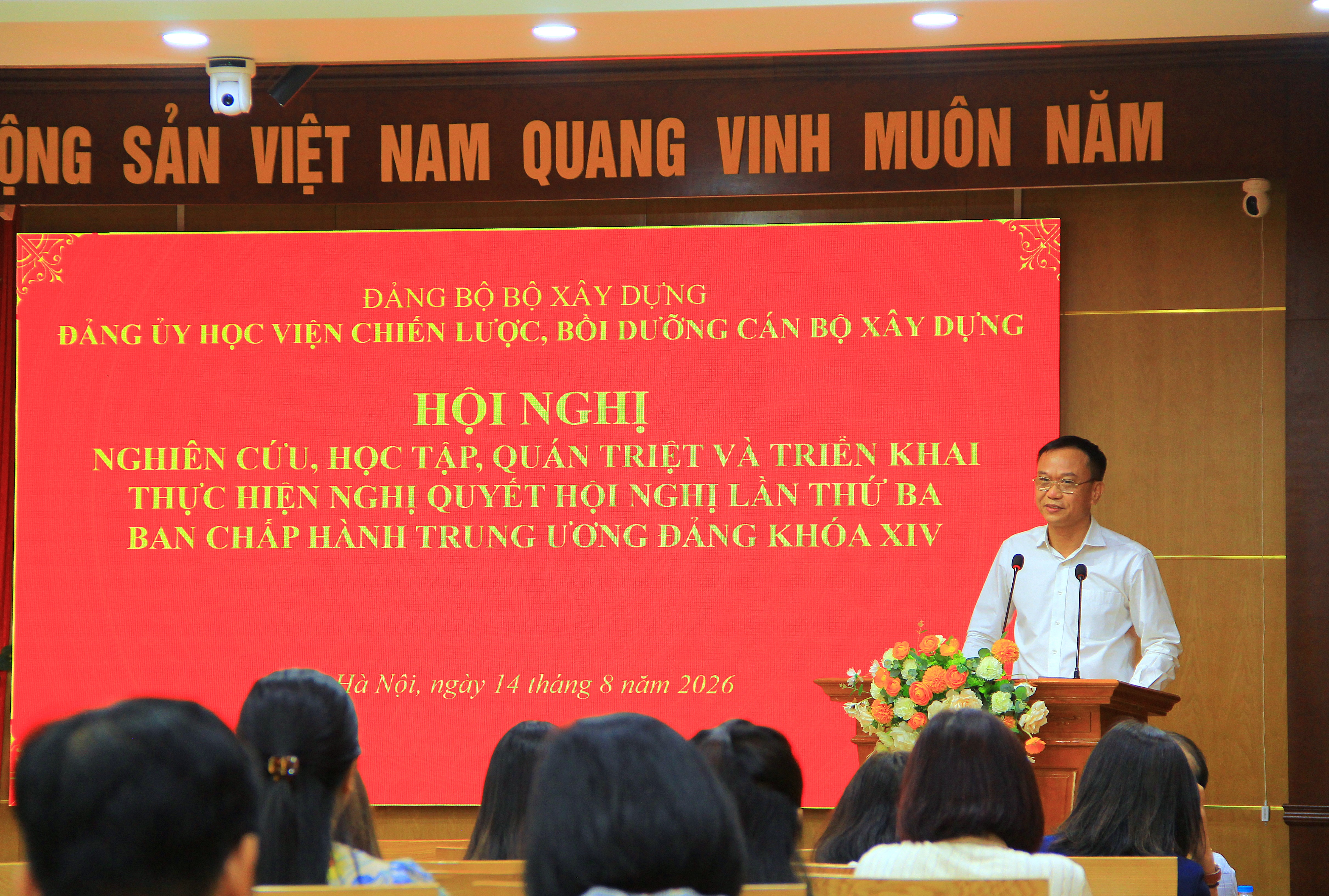 Học viện Chiến lược, bồi dưỡng cán bộ xây dựng: Nghiên cứu, học tập, quán triệt và triển khai thực hiện Nghị quyết Hội nghị Trung ương 3, khóa XIV